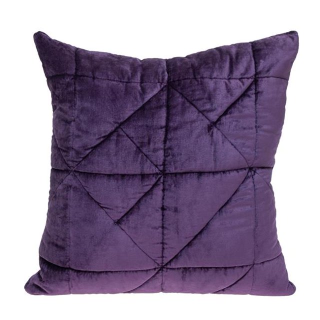 HomeRoots 402900 Purple Chunky Geo Stitched Velvet Decorative Throw Pillow