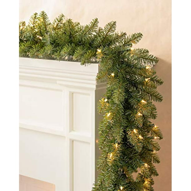 Balsam Hill Berkshire Mountain Fir Prelit Artificial Christmas Garland, 10 Feet, Clear Lights