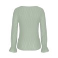thumbnail image 5 of Oalirro Green Round Neck Summer Long Sleeve Tops for Women Women's Fall Fashion Solid Color Long Sleeved Crewneck Basic Tops Blouse, 5 of 6