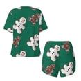 thumbnail image 5 of Naloa Gingerbread Snowman Cookies Women's Short-Sleeved Pajama Set, Loungewear, Summer pajamas, Breathable Cozy - 3X-Large, 5 of 9