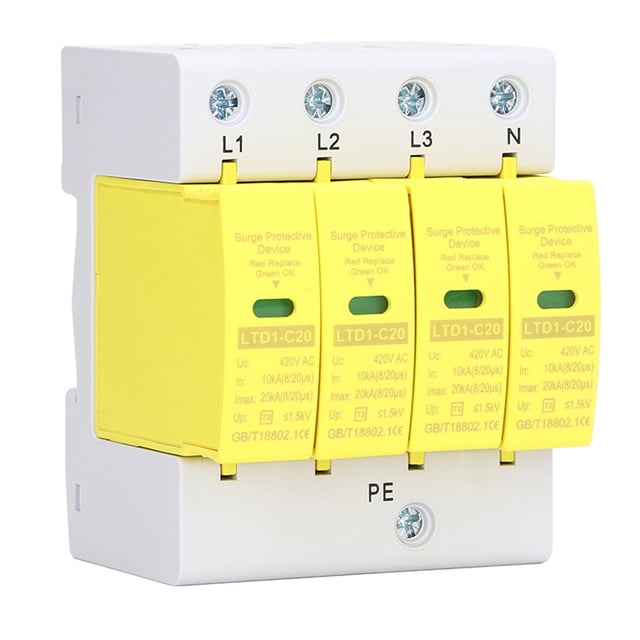 Dispositivo de protección contra sobretensiones de 420 V CA 4P Protector de sobretensión para montaje en riel doméstico de 36 mm