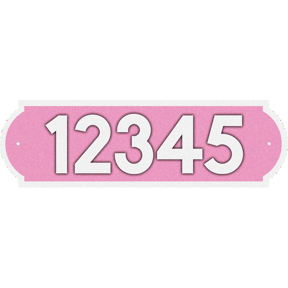 Curb-N-Sign® Horizontal Fancy Address Numbers for Outside, Custom Single Super Reflective Vinyl Stickers, Easy Peel and Stick Personalized Home/Office/Warehouse/Mailbox Address- 1 Pack, Pink