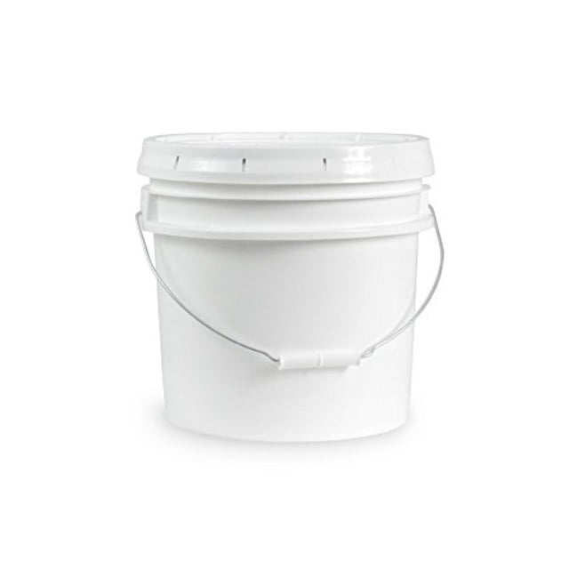 3.5 gallon white bucket & lid durable 90 mil all purpose pail food