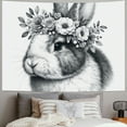 thumbnail image 2 of JRXY Spring Bunny with Flower Tapestry Painting, 2 of 6