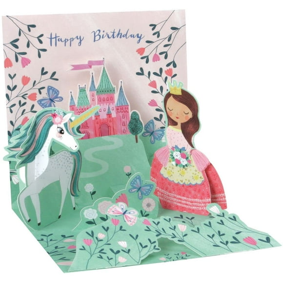 Up With Paper Carte de Vœux Pop-Up Treasures - Princesse & Licorne