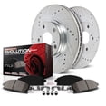 thumbnail image 1 of Power Stop K6513 Brake Kit Z23 Evolution Sport Carbon Fiber Ceramic Brake Pads 13.2 Inch Front/ 12.2 Inch Rear Silver Zinc Plated Cross-Drilled And Slotted Rotor With Rotor/ Brake Pad/ Hardware, 1 of 2