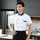 thumbnail image 3 of Chaqueta Unisex, Abrigo de Manga Corta, Estufa, Camarero, Catering, , Ropa , Uniforme de Restauran , Blanco, M Yinane chaqueta de cocinero, 3 of 8