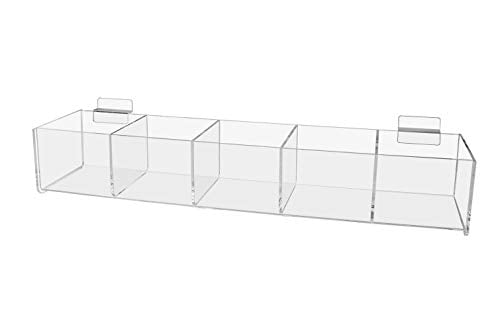 25 x Slatwall Shelves Perspex 12'' x 6'' Display Shelf Slatboard Shelving Clear 