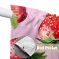 thumbnail image 2 of Red Strawberry Kitchen Window Curtains, Swag Curtains Valance for Bedroom Living Room Bathroom, Pink Watercolor Modern Art Rod Pocket Window Treatment Curtain Block Drapes 2 Panels 36"x36", 2 of 9