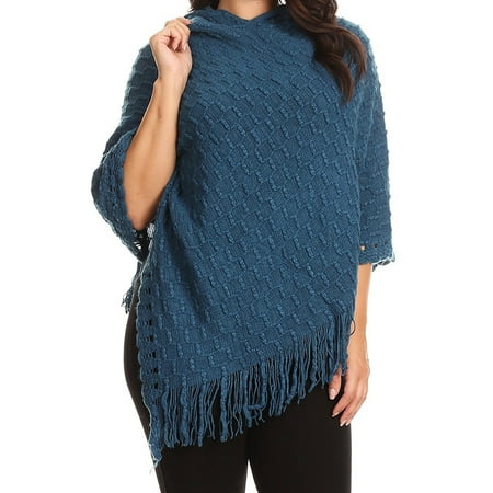Crochet Tailored Split Corner Bedskirt - BNY Corner Women Plus Size Hoodie Crochet Lace Fringe Knit Pullover Poncho Teal 4816 BNY Corner