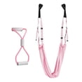 thumbnail image 1 of Entrenador de estiramiento de Yoga aéreo, ejercicios de inversión de cuerda de Yoga, entrenador de cintura baja para el hogar, hamaca de Yoga para Fitness, correas de Yoga Conjunto rosa A, 1 of 8
