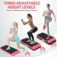 thumbnail image 4 of SuperDeal Aerobic Stepper 43 Inch 4"-6"-8" Adjustable Risers Cardio Exercise Trainer Fitness Platform, Rose Red, 4 of 15