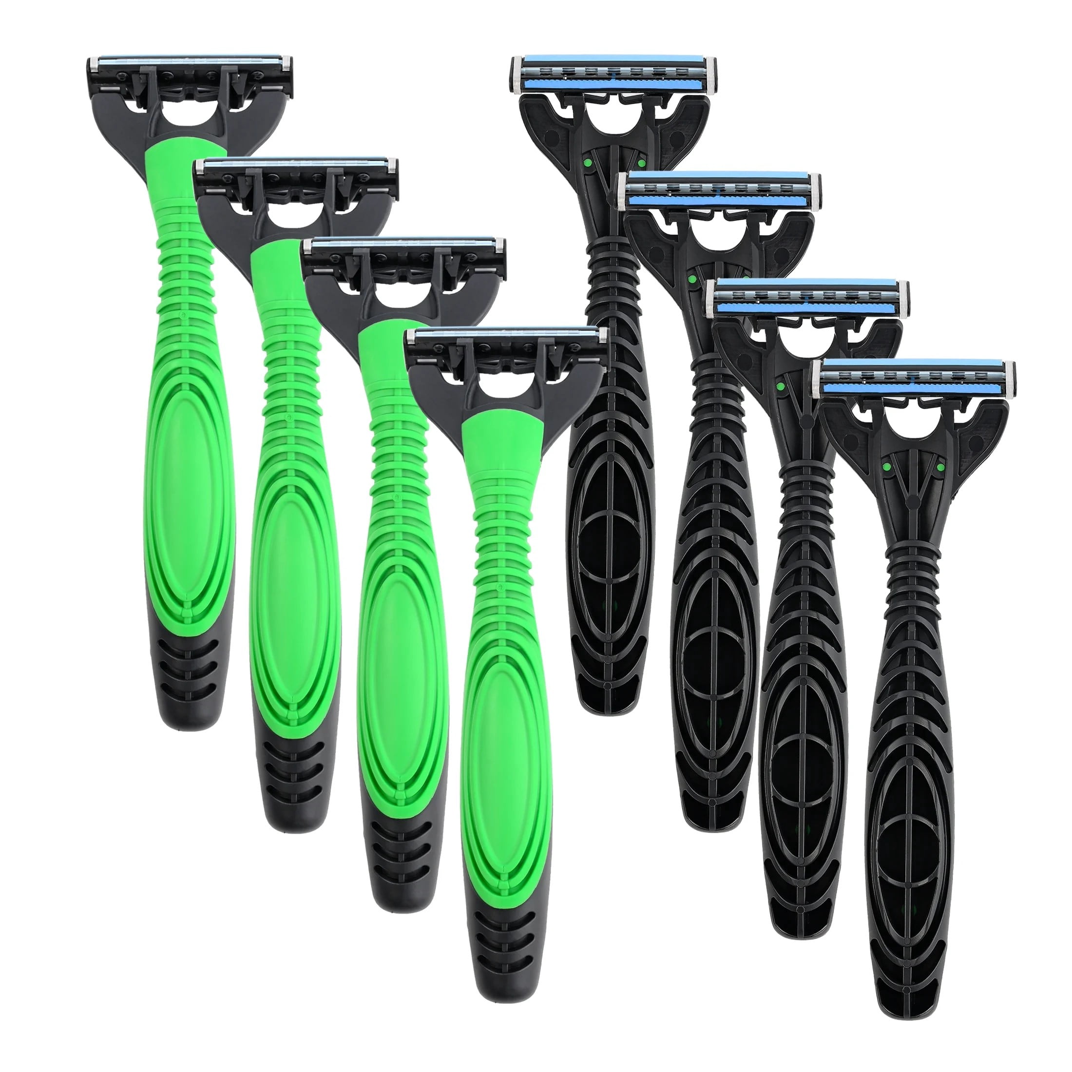 (3 pack) Equate Men's 3-Blade Sensitive Disposable Razors, Green and Black, 8 Count