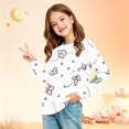 thumbnail image 3 of Abcomgle Girls Long Sleeve T Shirts Size 6-7 Trendy Floral Print Crewneck T-Shirts for Girls Winter Basic Top for Girls Cute Girls Tunic Tops with Pocket, 3 of 5
