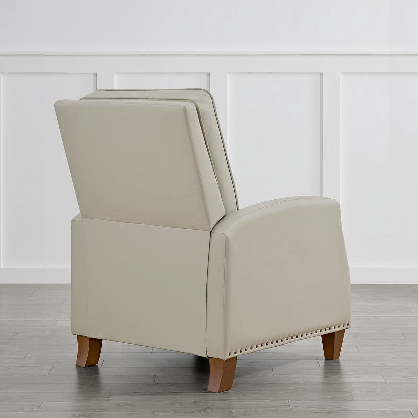 CHITA Recliner Chairs for Adults Single Sofa Chair for Living Room Faux Leather Push Back Recliner,Beige