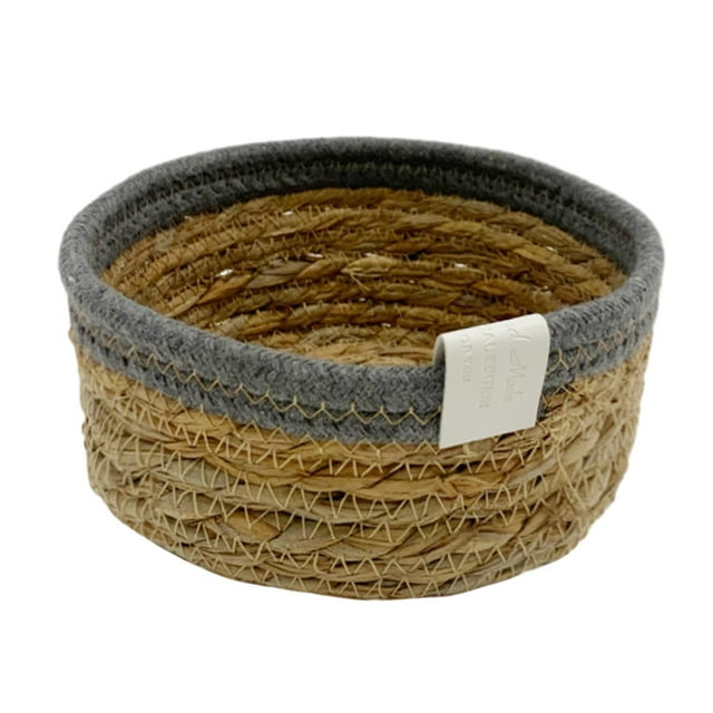 Cesta de almacenamiento, cesta tejida, cesta para servir, contenedores de almacenamiento de gran capacidad para gabinete, dormitorios, organización universitaria, juguetes para 15cmx8cm Gris Macarena Cesta de almacenamiento