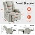 thumbnail image 6 of MCombo Large Triple Motor Power Lift Recliner Chair for Tall Elderly, Faux Leather, Light Grey, 6 of 10