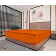 thumbnail image 2 of Zip-On Fitted Sheet Set - Designed for Mattresses with Up to 8" Inch Deep Pockets - Includes 1 Fitted Sheet Base and 2 Zip-On Sheets Twin Size - 600 TC - Orange Color, 2 of 4