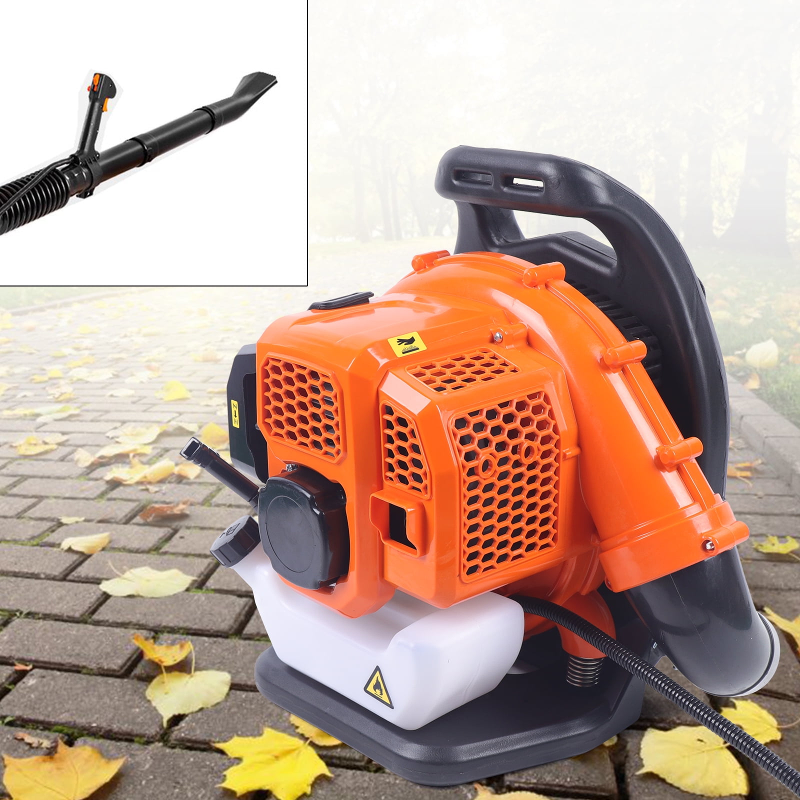 Gas Powered Backpack Leaf Blower, Air Volume Adjustable, Air Duct Removable, 2-Stroke Lawn Grass Blower for Garden