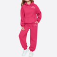 thumbnail image 3 of Zefriona Kids Thermal Fleece Heart Graphic Hooded Sweatshirt and Matching Jogger Pants Set 2-13Y Hot Pink Size 7, 3 of 4