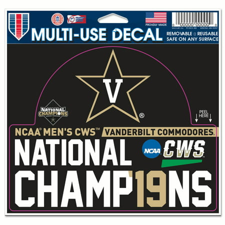 Vanderbilt Commodores WinCraft 2019 NCAA Men's Baseball College World Series National Champions 4'' x 6'' Multi Use Decal - No