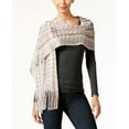 thumbnail image 2 of I-N-C Womens Zigzag Wrap, Beige, One Size, 2 of 3