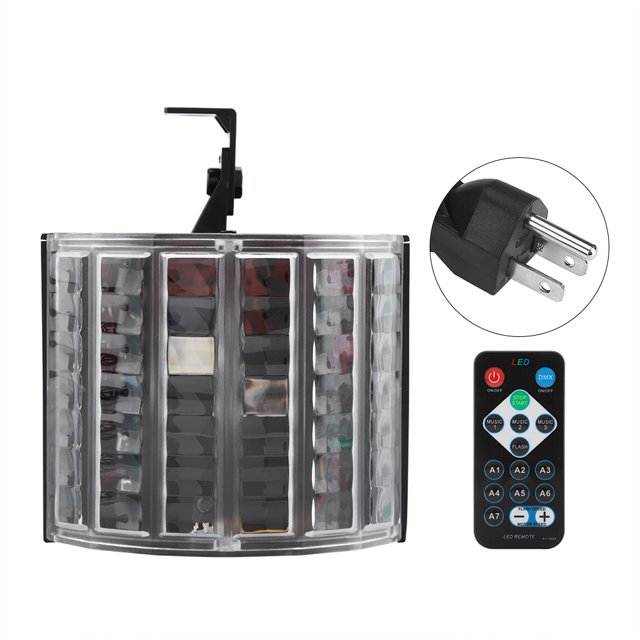 Mini luz de escenario colorida controlada RGB LED Roatable para fiesta DJ Disco (enchufe de EE. UU.)