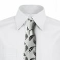 thumbnail image 2 of Leaves Necktie, Laurel Leaves Spring Nature, Dress Tie, 3.7", Black and White, by Ambesonne, 2 of 3