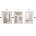 thumbnail image 3 of 24" x 36" Mid Century Modern Geometric Geometric Framed Wall Art with Brown Accents, by DecMode (3 Count), 3 of 7