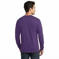 thumbnail image 4 of Hanes Essential-T Men's Long Sleeve T-Shirt | Soft Crew Neck 100 Cotton Tee, Athletic Purple, S, 5 oz, 4 of 5