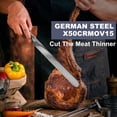 thumbnail image 3 of GEREMF-12 Inch Brisket Slicing Knife W/Sheath & SoftGrip Handle, Sharp Premium Carving Slicing Knife For Meat Cutting, Great for Slicing Roasts, Meats, Fruits and Vegetables, 3 of 4