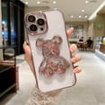 thumbnail image 1 of Funda de arena movediza de oso de dibujos animados para iPhone 11, 12, 13, 14, 15 Pro Max, 7, 8 Plus, XR, X, Xs Max, película protectora de lente, cubierta transparente a prueba de golpes, 1 of 4