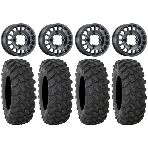 Method 407 15" Wheels Black 35" XTR370 Tires Can-Am Maverick X3 / Honda Pioneer 1000 / Talon