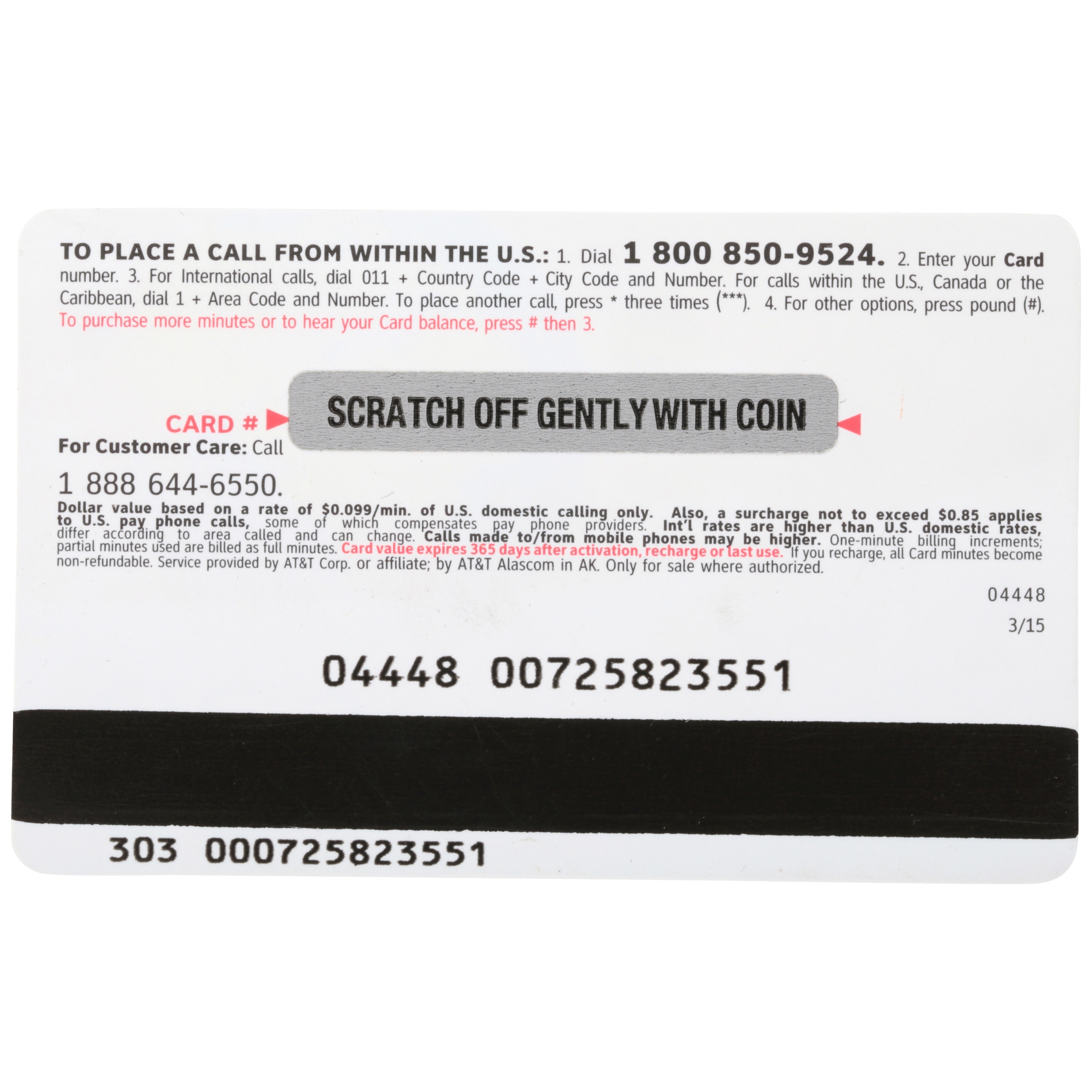 AT&T Worldwide PrePaid $30 Rechargeable Phone Card