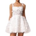 thumbnail image 1 of Vestido Tsukko con flores blancas, encaje y tirantes finos para mujer, 1 of 5
