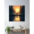thumbnail image 2 of Deer In A Forest At Dusk - Nature Poster Wall Art, Modern Wall Decor, 30x30 UNFRAMED, 2 of 3