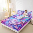 thumbnail image 4 of Castle Fairy Cartoon Axolotl 4 Pieces Queen Sheet Sets for Preppy Child,Ocean Salamander Ultra Soft Flat Sheet,Kawaii Marine Animal Queen Fitted Sheet,Microfiber Bedroom Decor, 4 of 7