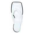 thumbnail image 3 of CIRCUS NY Womens White Cushioned Skeet Square Toe Sculpted Heel Slip On Dress Heeled Thong Sandals 7.5 M, 3 of 4