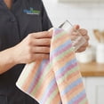 thumbnail image 2 of Unique Bargains 100% Cotton Striped Cleaning Cloths Red Blue Yellow 14" x 14", 2 of 7