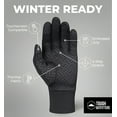 thumbnail image 4 of Running Gloves with Touch Screen - Black Winter Glove Liners for Men & Women, 4 of 7