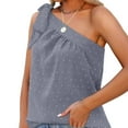 thumbnail image 4 of Tbopshirt Womens Tank Top One Shoulder Tops For Women Summer Chiffon Shirts Tie Bow Knot Sleeveless Tank Tops Loose Fit, 4 of 5