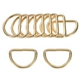 thumbnail image 1 of Uxcell 10-Pack Hebillas en D, 1-1/2 Pulgadas Hebillas Metálicas en D No Soldadas para Bolsos/Delantales/Cinturones/Collares para Mascotas, Hardware de Anillo en D Semicircular [Dorado Claro], 1 of 6