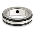 thumbnail image 4 of Grey Titanium Ring Band Wedding Black Spinel Round, 4 of 7