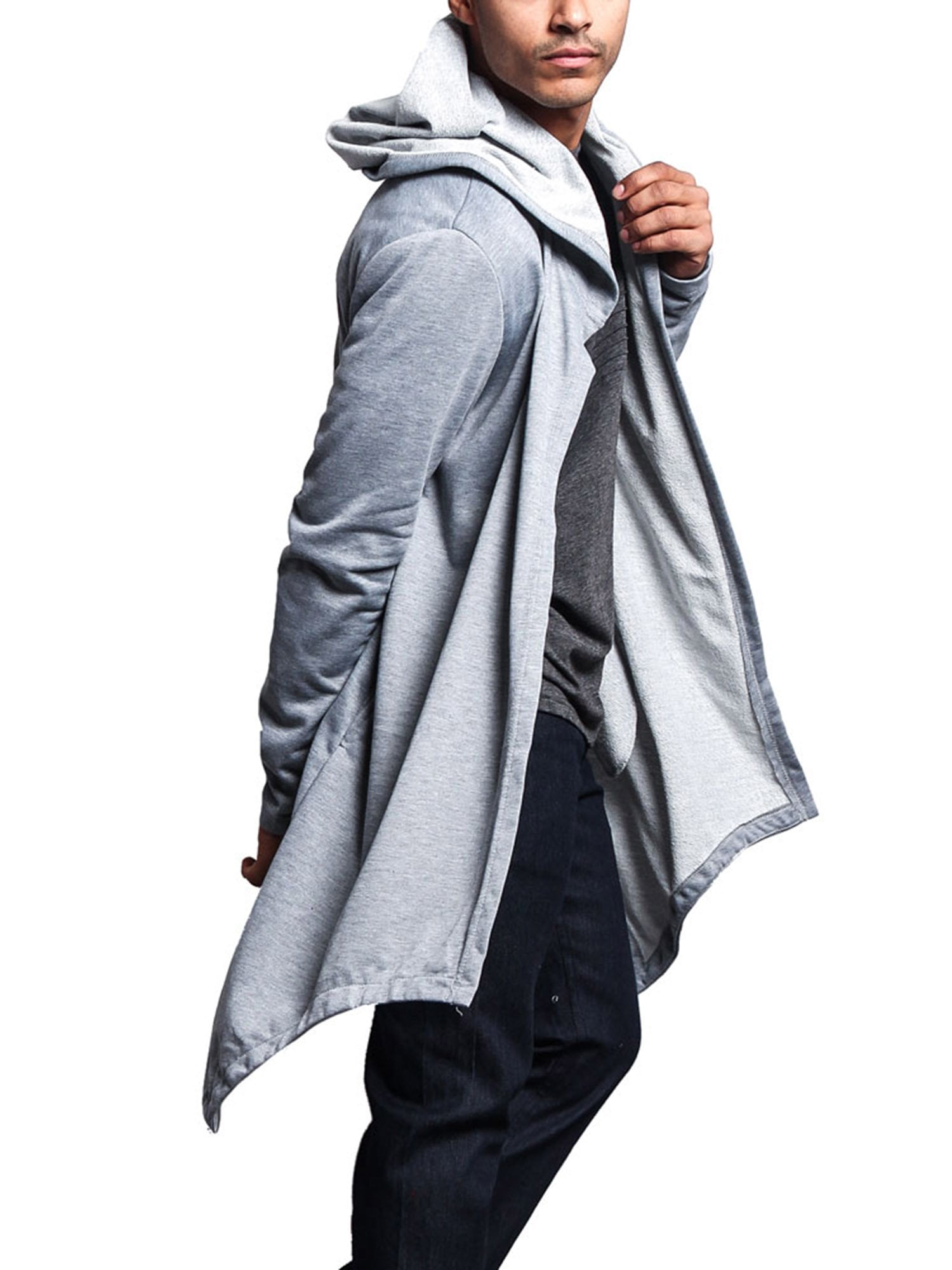 Victorious Long Length Drape Cape Cardigan Hoodie - Multiple Victorious Long Length Drape Cape Cardigan Hoodie - Multiple