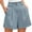 Blue, variant on Audhol Dress Shorts for Women Womens Waist Summer High Shorts Cotton Waist Casual Women Shorts Elastic and Solid Women's Shorts Summer Shorts for Women Beige L