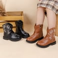 thumbnail image 2 of Meckior Toddler Girls Boys Combat Ankle Boots Little Kid Waterproof Outdoor Chelsea Fall Booties Leather Comfort Shoes, 2 of 7