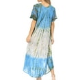 thumbnail image 2 of Sakkas Mika Ombre Floral Caftan Dress - Blue / Cream - One Size, 2 of 5