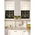 thumbnail image 5 of Black Spring Floral 2 Panel Kitchen Curtains for Small Windows, Elegant Pastoral Flowers Birds Retro Art Bathroom Tier Curtain, Short Window Treatment for Bedroom/Living Room 55"x24", 5 of 6