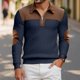 thumbnail image 1 of Ceisia Men Color Block Long Sleeve Zipper Casual Daily Outdoor Versatile Gift Fashion Athletic Top, 1 of 8