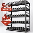 thumbnail image 3 of 5 Tier Storage Shelves, Garage Shelving, 40"W x 78"H Utility Kitchen Shelves, Adjustable Metal Outdoor Shelves for Pantry, Industrial, Basement , Bathroom, Warehouse, Closet & Home , Black, 3 of 3